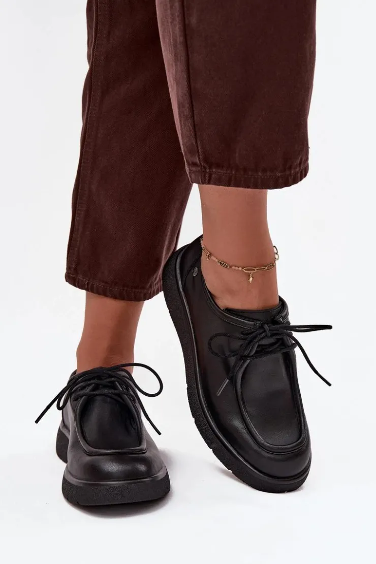 Damskie Maciejka Skórzane Półbuty Damskie K7189-01 Czarne