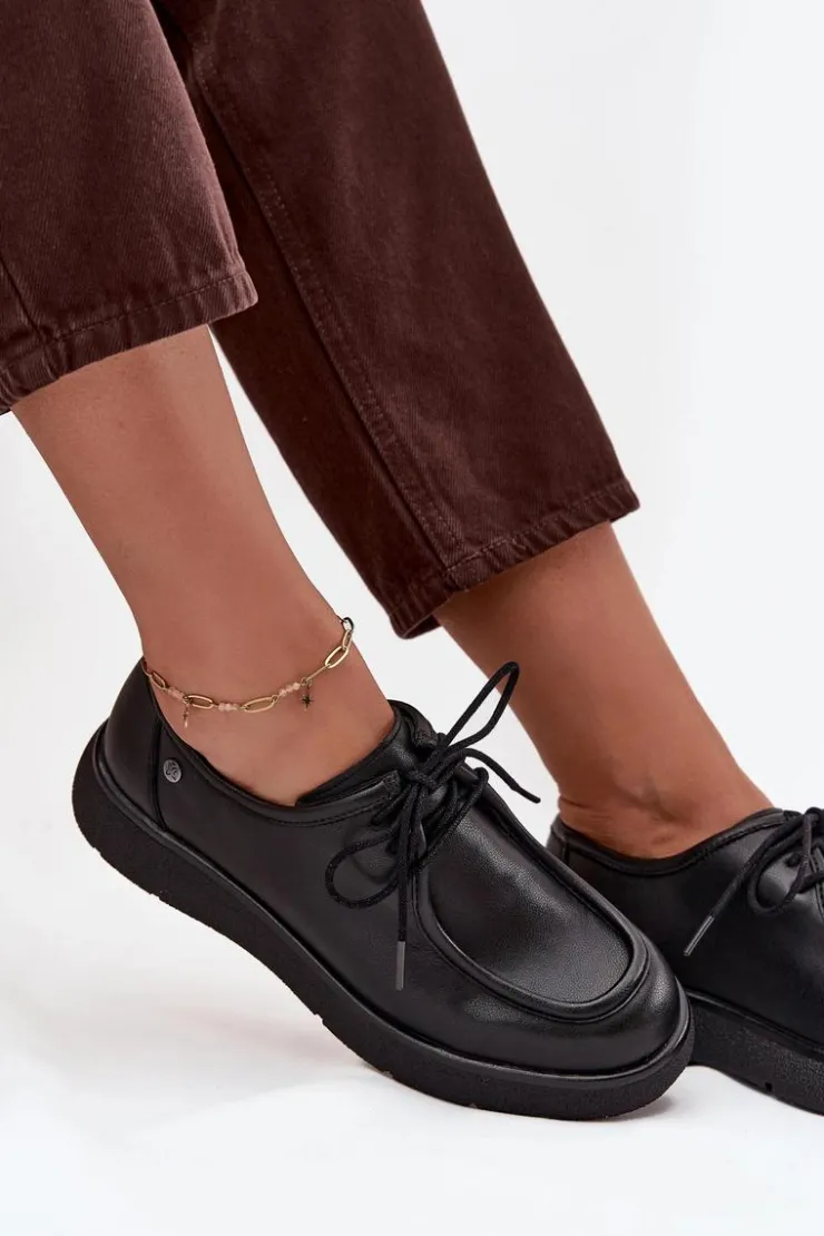 Damskie Maciejka Skórzane Półbuty Damskie K7189-01 Czarne