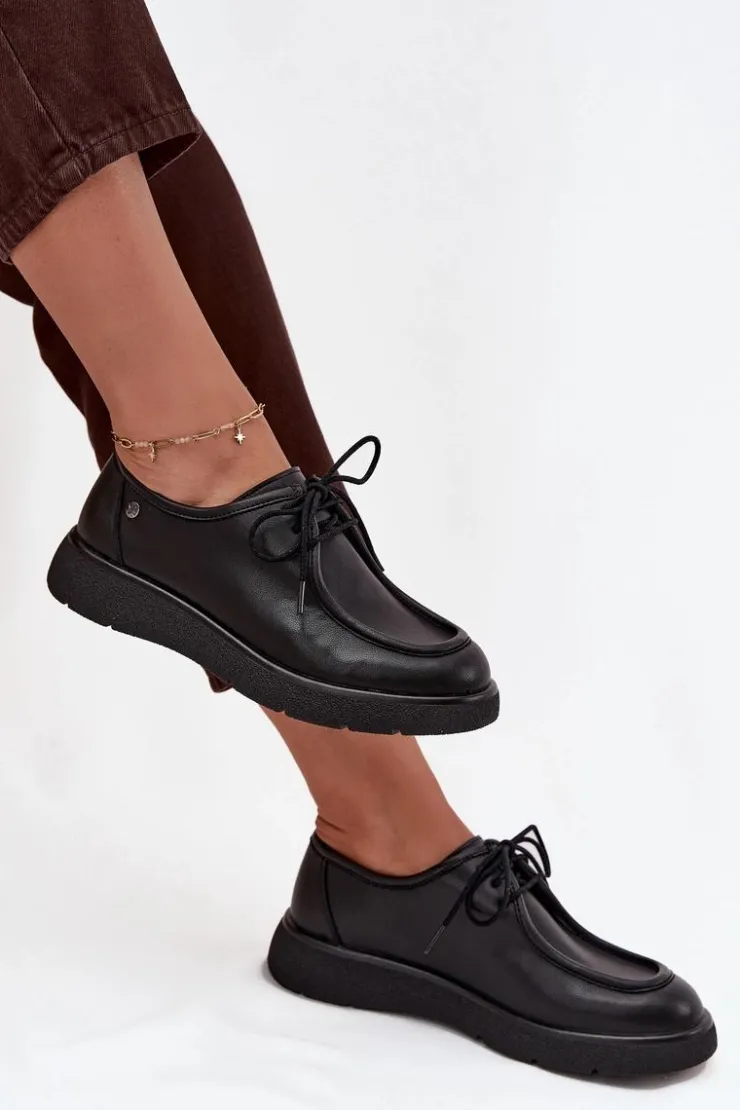 Damskie Maciejka Skórzane Półbuty Damskie K7189-01 Czarne