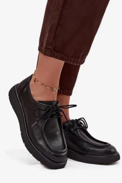 Damskie Maciejka Skórzane Półbuty Damskie K7189-01 Czarne