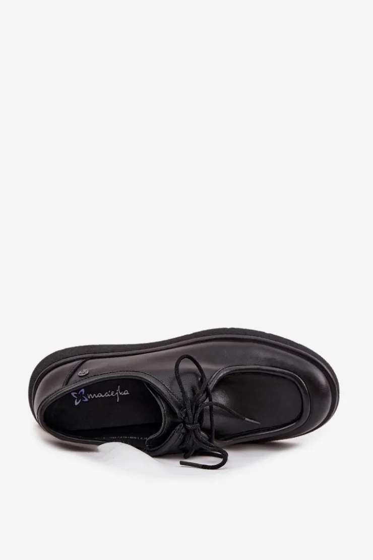 Damskie Maciejka Skórzane Półbuty Damskie K7189-01 Czarne