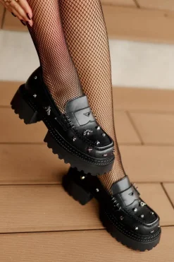 Best Damskie buty S.Barski Skórzane Półbuty Damskie Z Ozdobami D&A MR880-102 Czarne Czarny