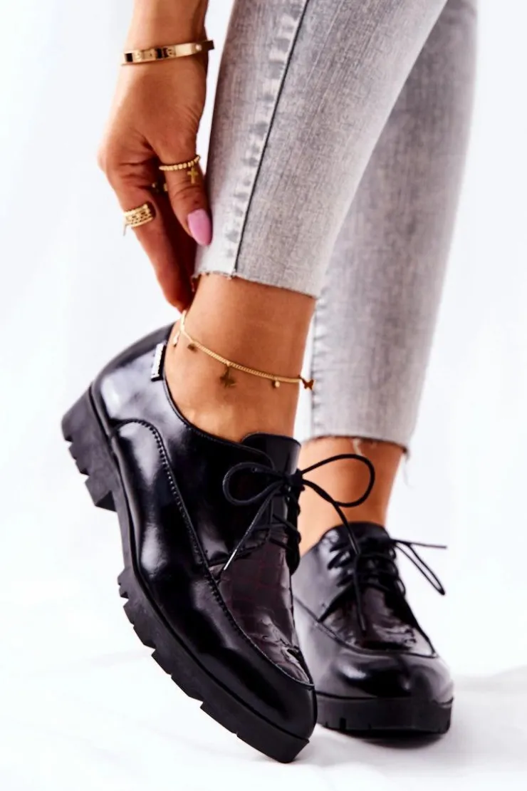 Sale Monnari Skórzane Półbuty M73/1 Czarne