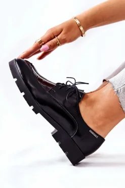 Sale Monnari Skórzane Półbuty M73/1 Czarne