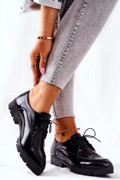 Sale Monnari Skórzane Półbuty M73/1 Czarne