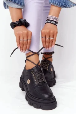 Boto Skórzane Półbuty Oxfordy Lewski Shoes 3011-0 Czarne