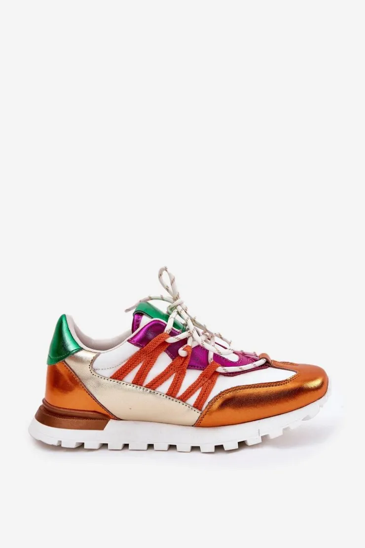 Artiker Buty Sportowe Na Platformie|Sneakersy Damskie*Skórzane Półbuty Sneakersy Damskie 56C1737 Multikolor Wielokolorowy