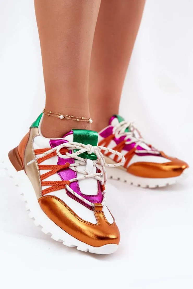 Artiker Buty Sportowe Na Platformie|Sneakersy Damskie*Skórzane Półbuty Sneakersy Damskie 56C1737 Multikolor Wielokolorowy