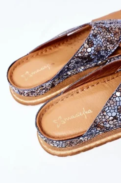 Sale Maciejka Skórzane Profilowane Klapki 04986-02 Brązowe