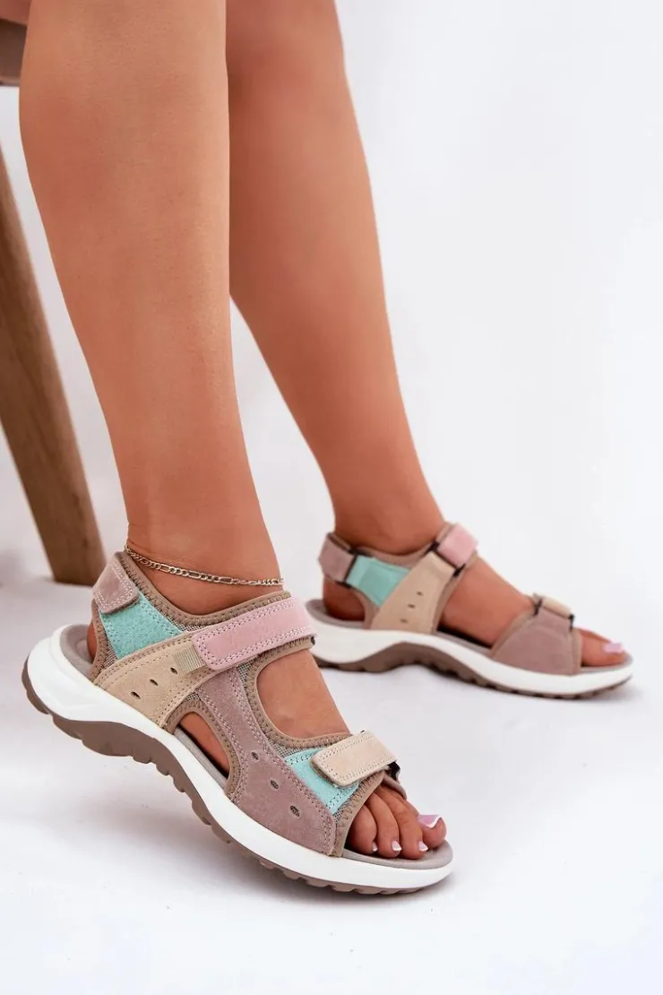 Damskie Buty damskie Vinceza Skórzane Sandały Damskie Sportowe McKeylor 95347 Beżowe