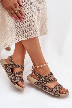 Damskie Zazoo Skórzane Sandały Damskie K1004 Panterka