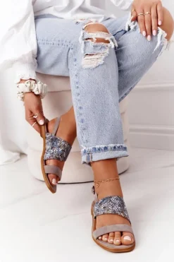 Damskie Maciejka Skórzane Sandały 05167-10 Ciemny Beż