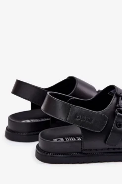 Big Star Shoes Skórzane Sandały Męskie Big Star RR174086 Czarne