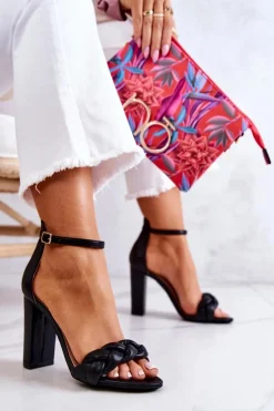 Boto Sandały Na Obcasie*Skórzane Sandały Na Obcasie Czarne Henriett