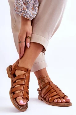 Best Boto Skórzane Sandały Z Paseczkami Brązowe Lemar Lawren