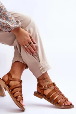 Best Boto Skórzane Sandały Z Paseczkami Brązowe Lemar Lawren