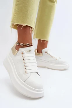 GOE Sneakersy Damskie*Skórzane Sneakersy Damskie NN2N4031 Białe