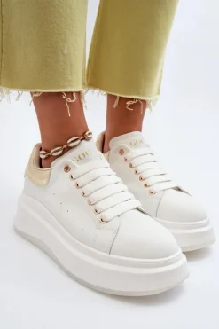 GOE Sneakersy Damskie*Skórzane Sneakersy Damskie NN2N4031 Białe