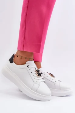 Damskie Buty damskie Vinceza Skórzane Sneakersy Damskie Z Misiem Białe Mirven