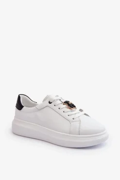 Damskie Buty damskie Vinceza Skórzane Sneakersy Damskie Z Misiem Białe Mirven