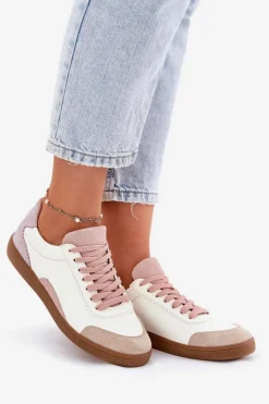 Outlet Zazoo Skórzane Sneakersy Damskie N1220 Białe Biały