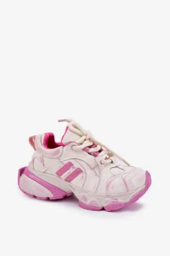 Damskie GOE Skórzane Sneakersy Damskie RR2N4038 Różowe