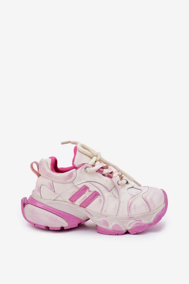 Damskie GOE Skórzane Sneakersy Damskie RR2N4038 Różowe