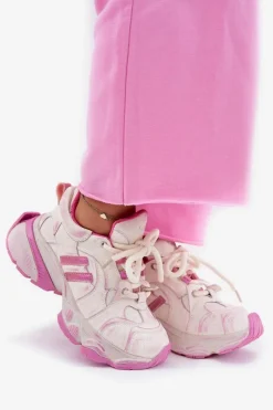 Damskie GOE Skórzane Sneakersy Damskie RR2N4038 Różowe