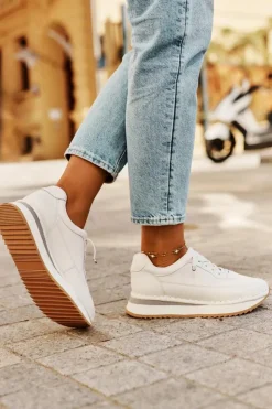 Damskie Big Star Shoes Skórzane Sneakersy Damskie Na Platformie Big Star RR274A333 Białe