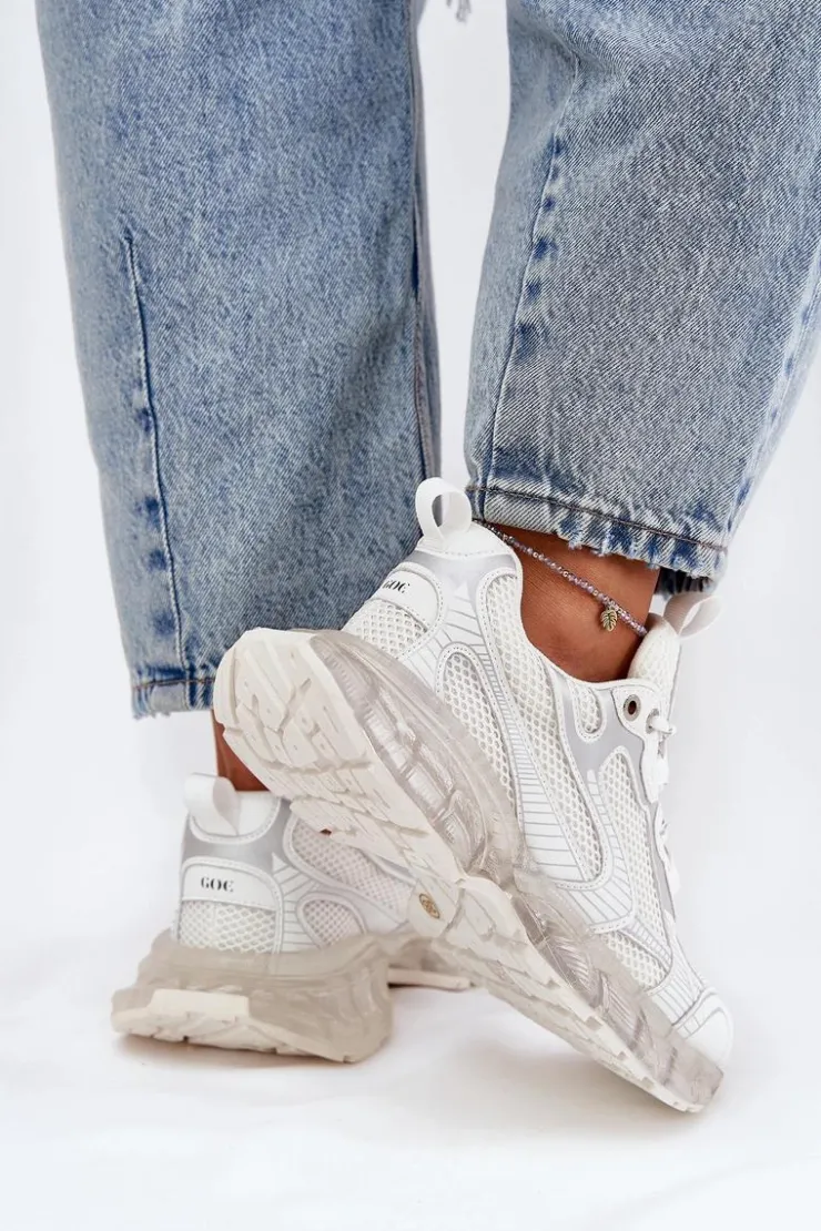 Damskie GOE Skórzane Sneakersy Damskie RR2N4083 Beżowe