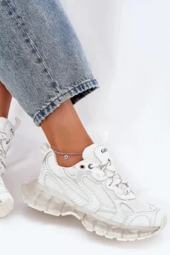 Damskie GOE Skórzane Sneakersy Damskie RR2N4083 Beżowe