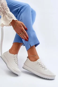 Damskie Buty damskie Vinceza Skórzane Sportowe Buty Trampki Damskie Białe Lalnai