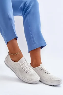 Damskie Buty damskie Vinceza Skórzane Sportowe Buty Trampki Damskie Białe Lalnai