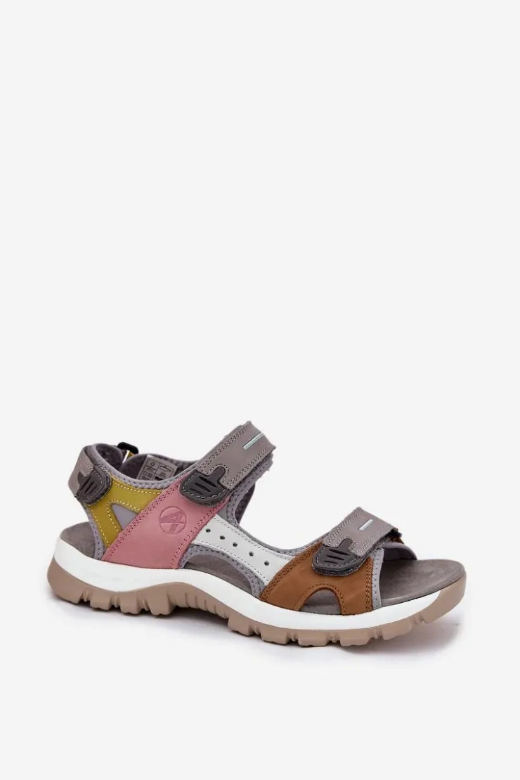 Artiker Sandały Płaskie*Skórzane Sportowe Sandały Damskie 54C1293 Multikolor