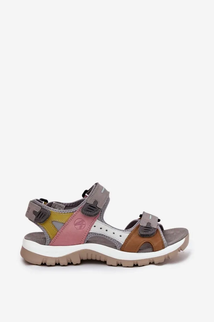 Artiker Sandały Płaskie*Skórzane Sportowe Sandały Damskie 54C1293 Multikolor