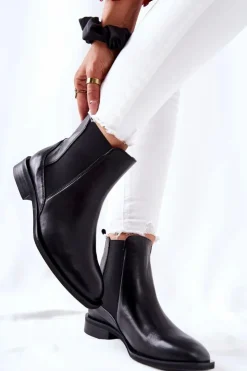 Online Laura Messi Skórzane Sztyblety Czarne 2353