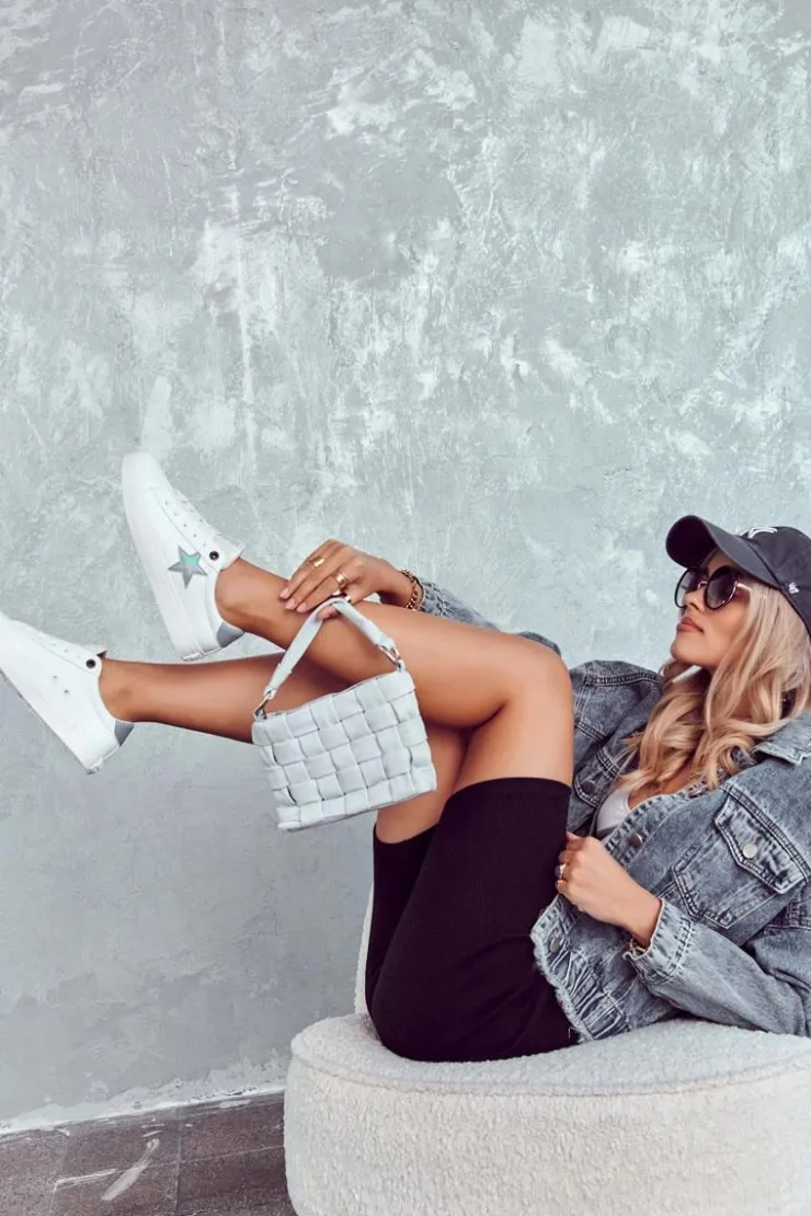 Outlet Big Star Shoes Skórzane Tenisówki Gwiazda Big Star JJ274240 Białe