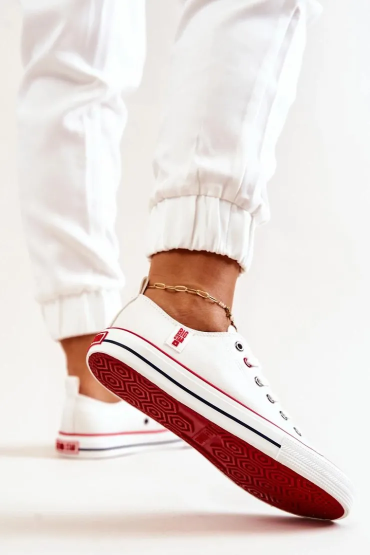 Big Star Shoes Trampki Damskie Big Star|Trampki Damskie Niskie*Skórzane Trampki BIG STAR JJ274130 Białe