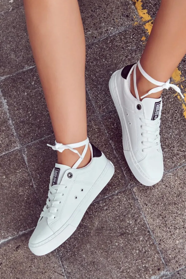 Big Star Shoes Trampki Damskie Big Star|Trampki Damskie Niskie*Skórzane Trampki Big Star JJ274211 Białe Biały