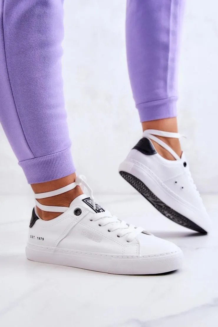 Big Star Shoes Trampki Damskie Big Star|Trampki Damskie Niskie*Skórzane Trampki Big Star JJ274211 Białe Biały