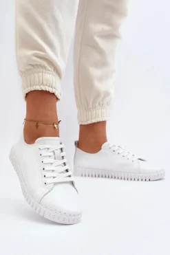 Damskie Buty damskie Vinceza Skórzane Trampki Damskie Białe Xenobia