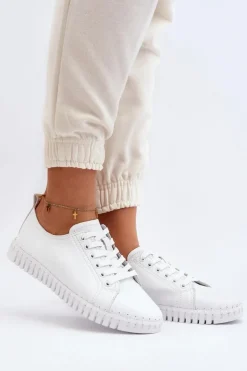 Damskie Buty damskie Vinceza Skórzane Trampki Damskie Białe Xenobia