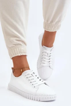 Damskie Buty damskie Vinceza Skórzane Trampki Damskie Białe Xenobia