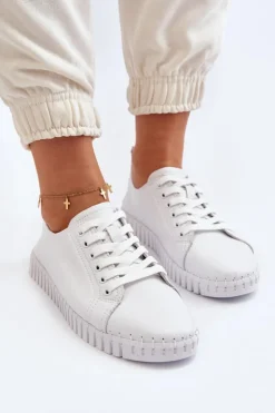 Damskie Buty damskie Vinceza Skórzane Trampki Damskie Białe Xenobia