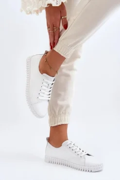 Damskie Buty damskie Vinceza Skórzane Trampki Damskie Białe Xenobia