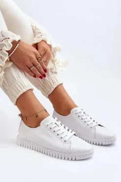 Damskie Buty damskie Vinceza Skórzane Trampki Damskie Białe Xenobia