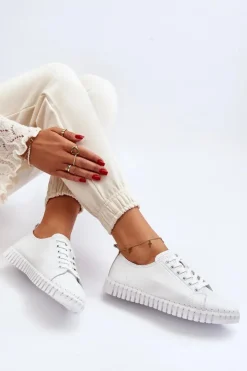 Damskie Buty damskie Vinceza Skórzane Trampki Damskie Białe Xenobia