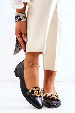 Boto Czółenka Na Słupku|Czółenka Klasyczne*Skórzane Wężowe Czółenka Czarne Elissabeth Zielony