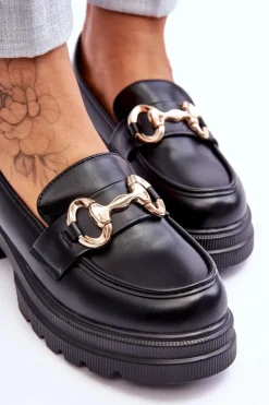 Damskie Boto Skórzane Wsuwane Mokasyny Damskie Czarne Albie