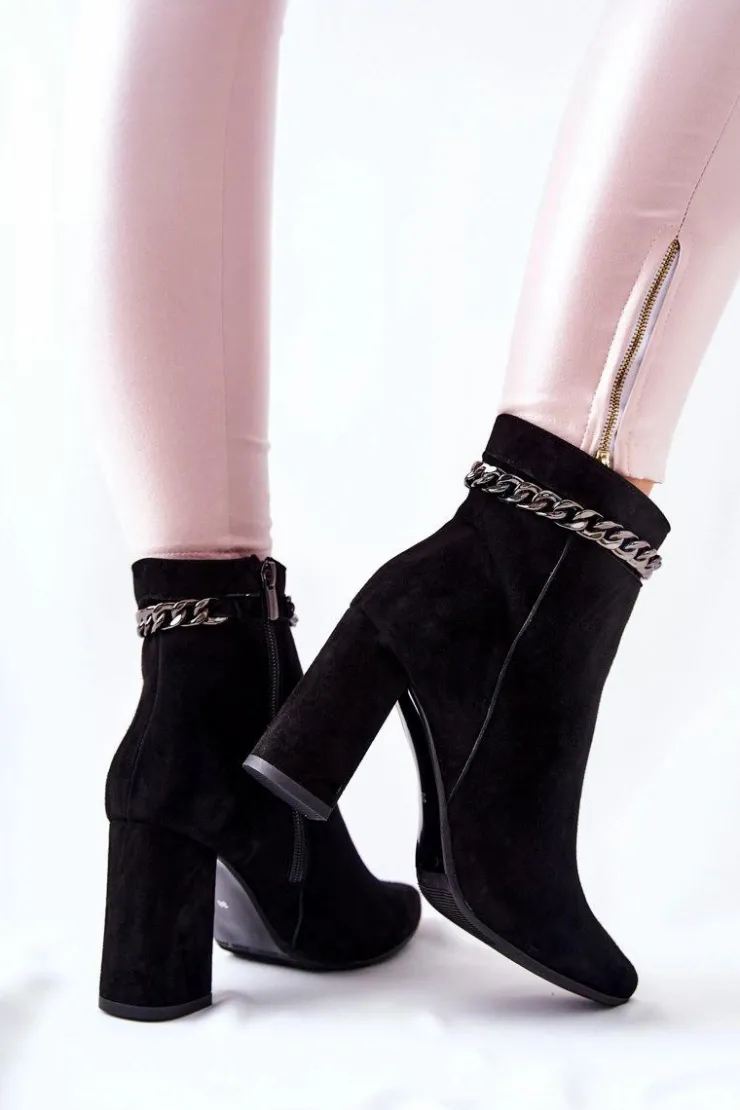 Damskie Laura Messi Skórzane Wysokie Botki Czarne 2203